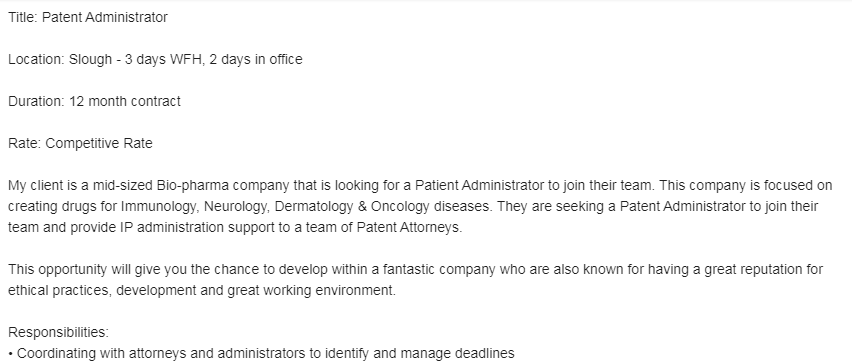 Patent Administrator