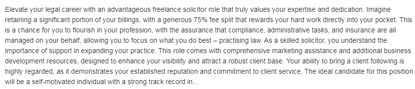 Solicitor (Freelance)