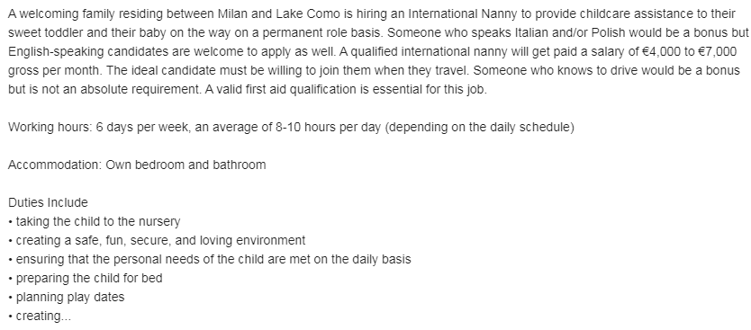 International NANNY