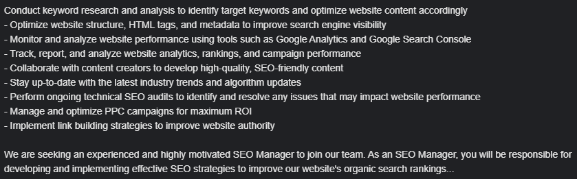 SEO Manager