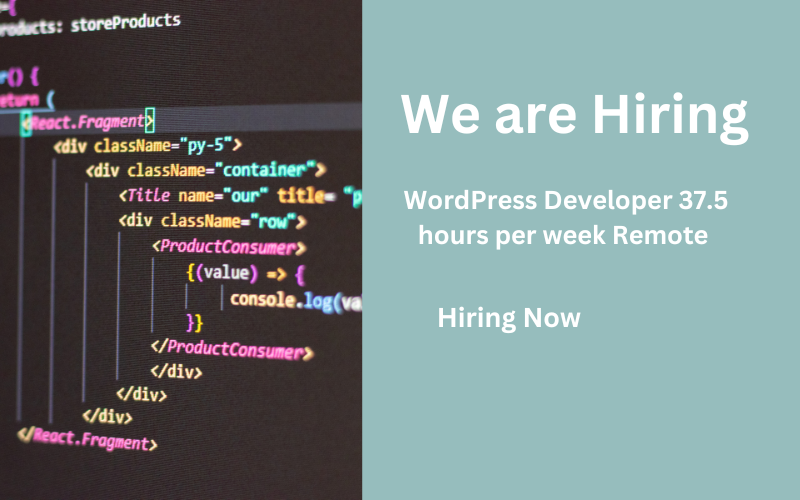 Remote WordPress Developer position - 37.5 hours per week. Apply now!