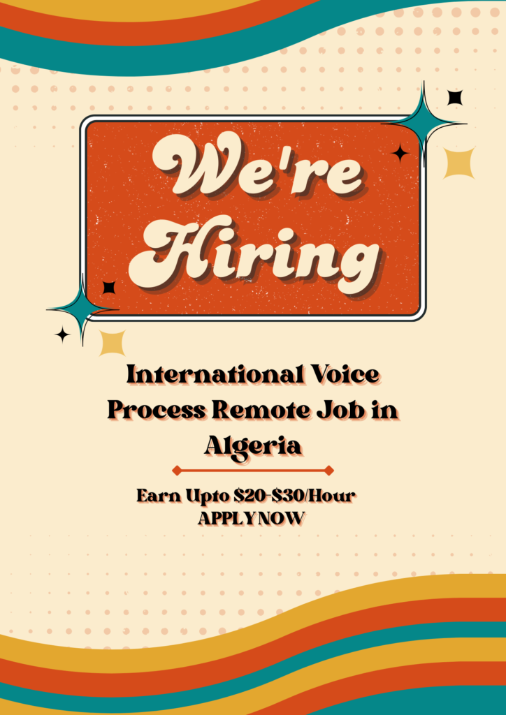 Join The Elite Job as an International Voice Process Specialist! Work remotely, earn $20–$30/hr, and grow your global career with a high-paying opportunity